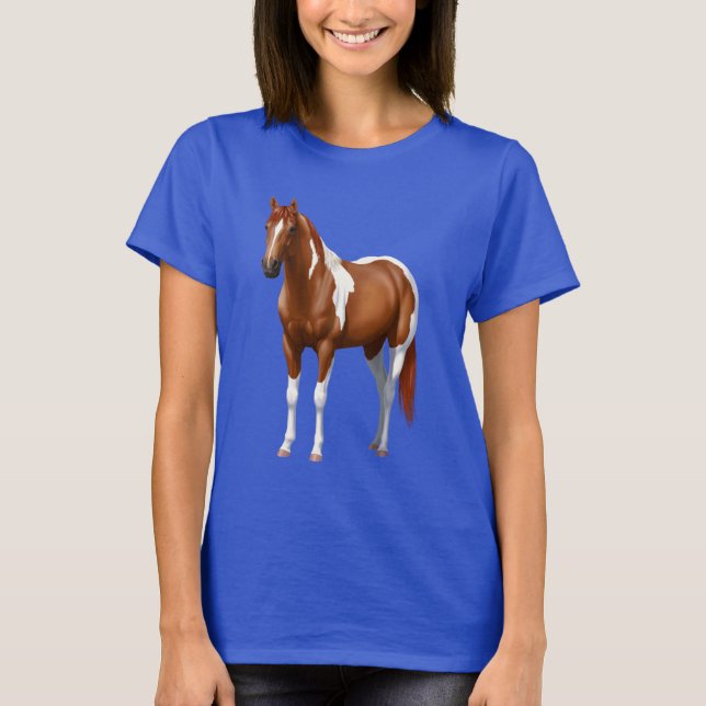 Camiseta Estallido de caballo de pinto de castaño de sorrel (Anverso)