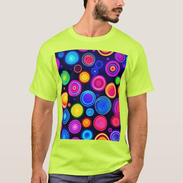 Camiseta Estallido de círculo de neón (Anverso)