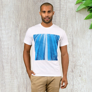 Camiseta Estallido de Estrella Azul con Rayos de Luz Brilla