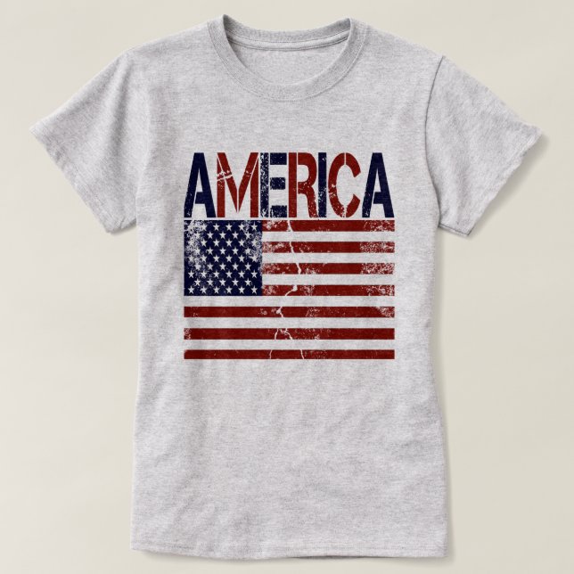Camiseta Estallido de la bandera de Estados Unidos (Diseño del anverso)