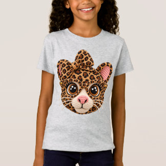 Camiseta Estambre de Ganchillo Falso Leopardo con Lazo Coqu