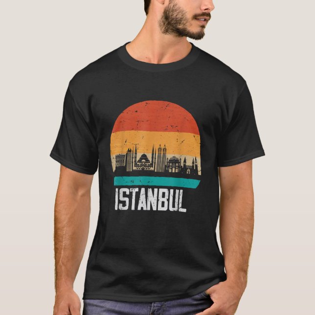 Camiseta Estambul Turquía retro vintage Sunset Skyline Ista (Anverso)
