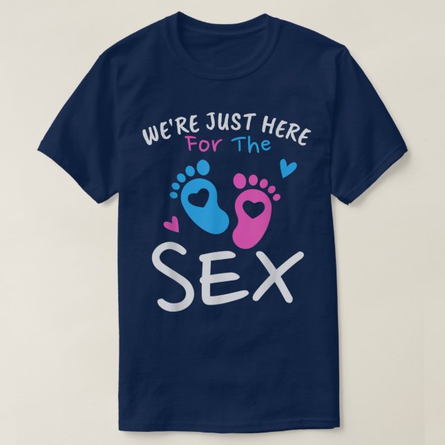 Camiseta Estamos aquí por la revelación de género Se Funny  (Diseño del anverso)