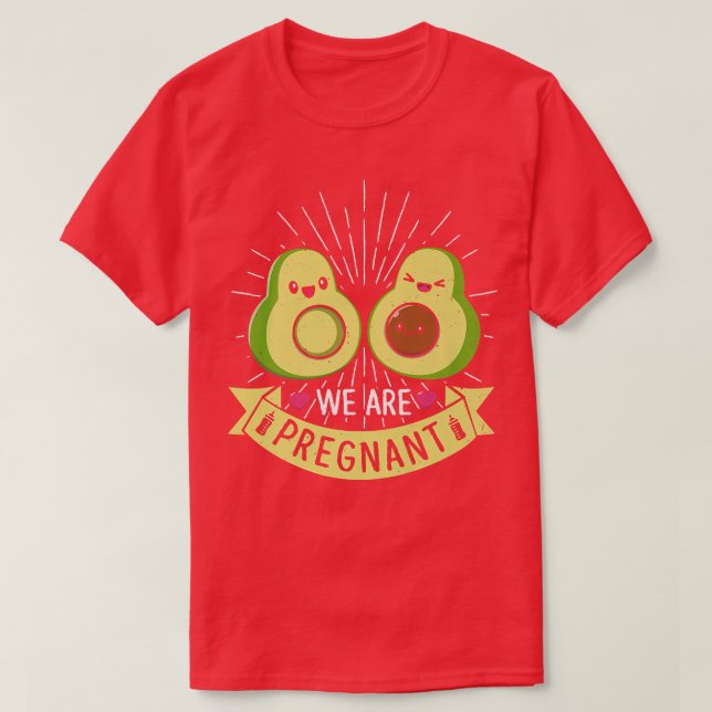 Camiseta Estamos Embarazados Mamacado Aguacate Padres Futur (Diseño del anverso)