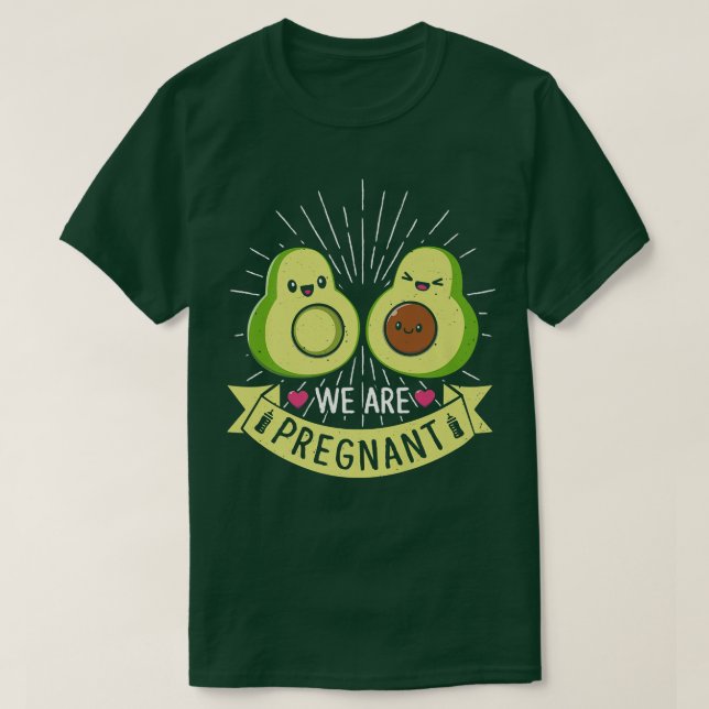 Camiseta Estamos Embarazados Mamacado Aguacate Padres Futur (Diseño del anverso)