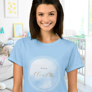 Camiseta Estamos en Cloud 9 Blue Fiesta de Baby Shower para