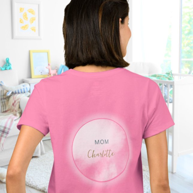 Camiseta Estamos en Cloud 9 Pink Mom para ser Baby Shower (We´re on Cloud 9 Pink Mom to be Baby Shower T-Shirt Back ©Susanne Sachers - Sunny Mind 🌞)