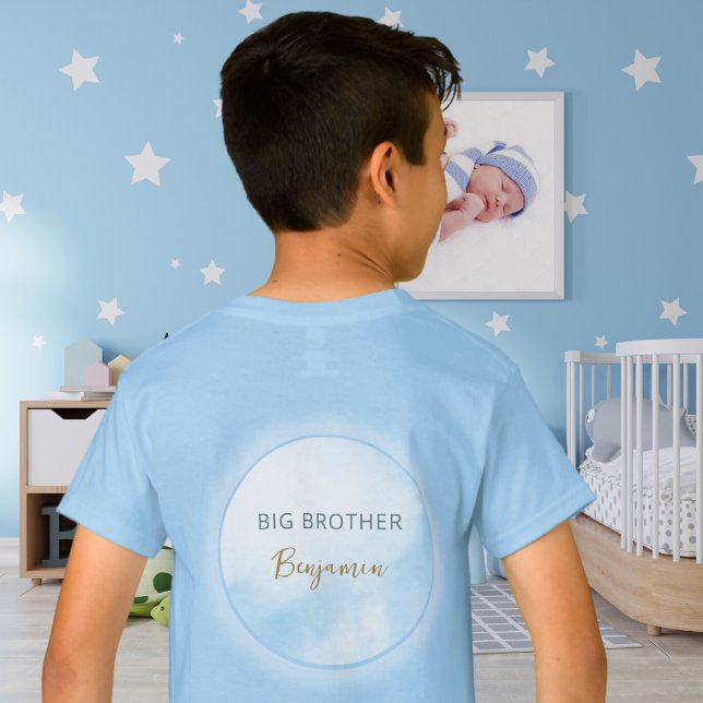 Camiseta Estamos en el Baby Shower de Cloud 9 Blue Big Brot (We´re on Cloud 9 Blue Big Brother Cute Baby Shower T-Shirt ©Susanne Sachers - Sunny Mind 🌞)