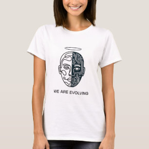 Camiseta "Estamos evolucionando" AI Humano Fusión Minimalis