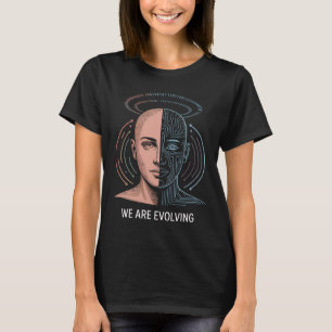 Camiseta "Estamos evolucionando" AI Humano Fusión Minimalis