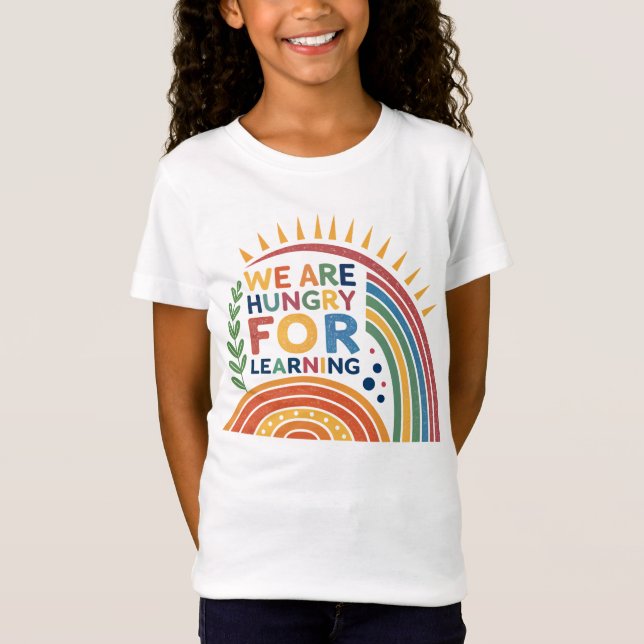 Camiseta Estamos hambrientos de aprender un título escolar  (Anverso)