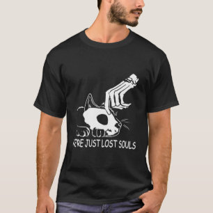 Camiseta Estamos Perdidos Souls Skeleton Cat Halloween