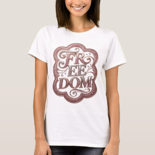 Camiseta Estampa artística de plata LIBERTAD