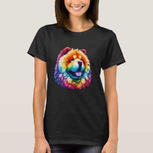 Camiseta Estampa Colorida de Perro Chow Chow Amante de los