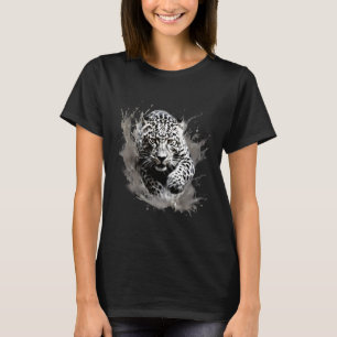 Camiseta Estampa de Animal de Leopardo Dibujo de Sabana Sal