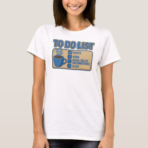 Camiseta Estampa de arte COFFEE WORK TRUE CRIME Naranja Clá