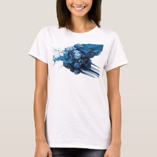 Camiseta Estampa de arte de cubos abstractos navy con estil
