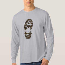 Camiseta Estampa de barro de bota de senderismo Premium