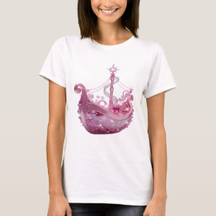 Camiseta Estampa de CORONA de PRINCESA de Plata Moderna