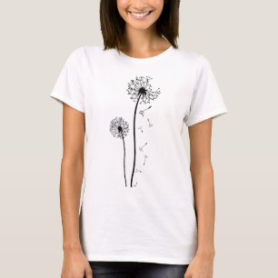 Camiseta Estampa de Diente de León Macro Flores Naturaleza