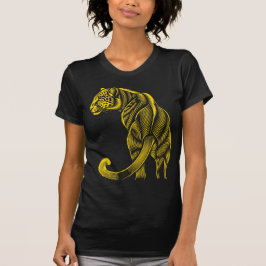 Camiseta Estampa de leopardo elegante dorada