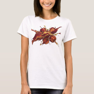 Camiseta Estampa de moda de manzana abstracta roja dinámica
