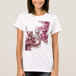 Camiseta Estampa de ositos de tres diamantes de plata Sharp
