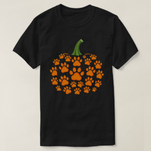 Camiseta Estampa de pata de calabaza Halloween Lindo Amante
