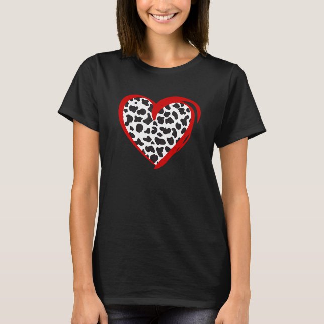 Camiseta Estampa de vaca con corazón (Anverso)