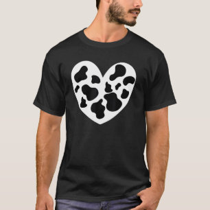 Camiseta Estampa de vaca para niños para jóvenes negro blan