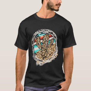 Camiseta Estampa de vaquera de rodeo de serape de cactus co