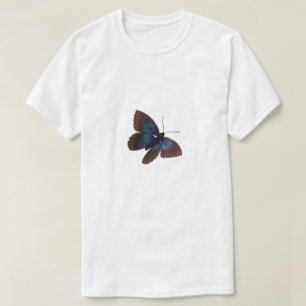 Camiseta Estampa Gráfica de Mariposa Azul y Negra