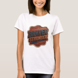 Camiseta Estampa Moderna Azul MÁS VALIENTE MÁS FUERTE