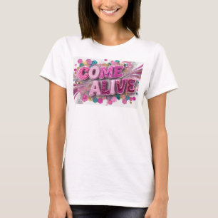 Camiseta Estampa Moderna Rosa VEN A LA VIDA
