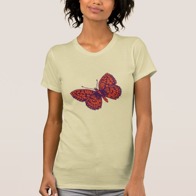 Camiseta estampada con mariposa fritillary (Anverso)