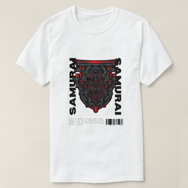 Camiseta estampada de samurái (Diseño del anverso)