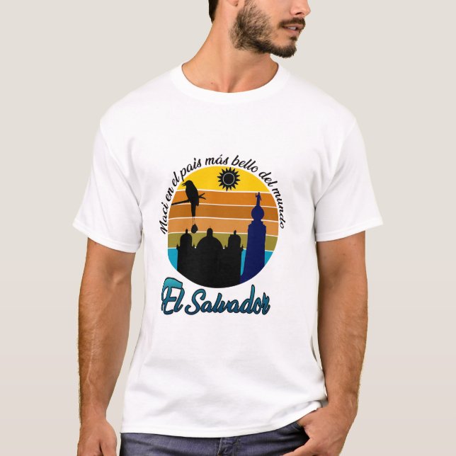CAMISETA ESTAMPADA EL PAIS MAS BELLO EL SALVADOR (Anverso)