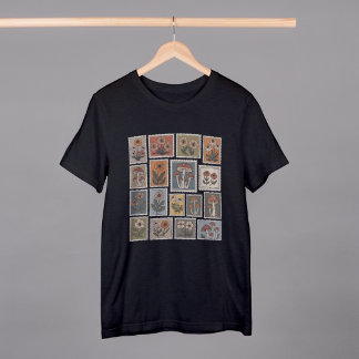 Camiseta Estampado botánico vintage con flores y músculo