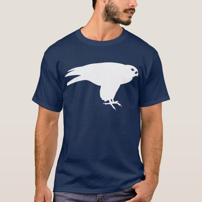 Camiseta Estampado de animales blanco del halcón de (Anverso)