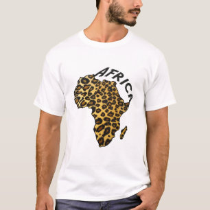Camiseta Estampado de animales del leopardo del mapa del