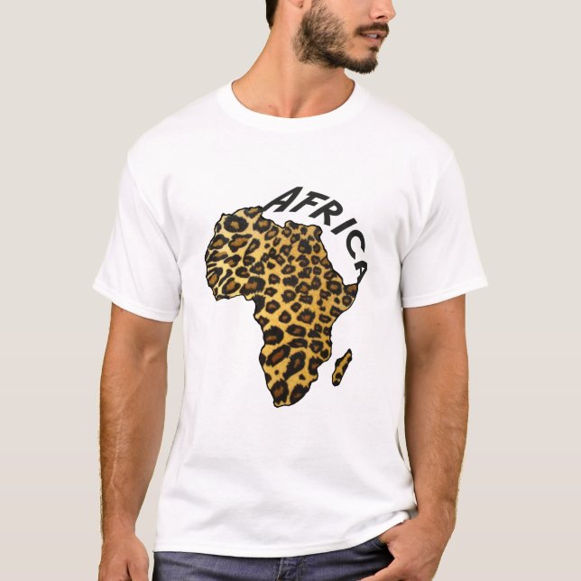 Camiseta Estampado de animales del leopardo del mapa del (Anverso)