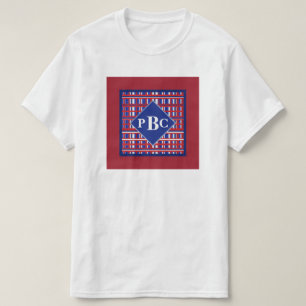 Camiseta Estampado de Cuadros Rojo Blanco Azul Patriota Mon
