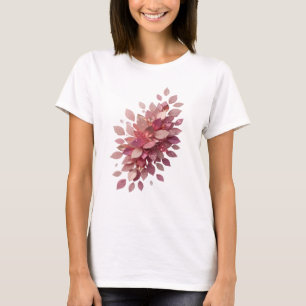 Camiseta Estampado de HOJAS ROSADAS plateadas icónicas