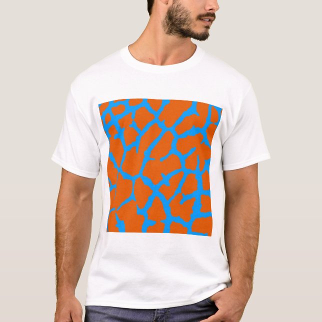 Camiseta Estampado de jirafa naranja cian (Anverso)