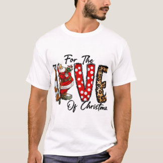 Camiseta Estampado de leopardo AMOR de Navidad Búfalo Cuadr