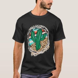 Camiseta Estampado de leopardo Cactus Serape Impresión Vaqu