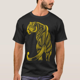 Camiseta Estampado de leopardo de moda dorado