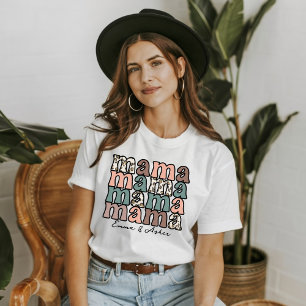 Camiseta Estampado de Leopardo Mama Día de la Madre Nombres