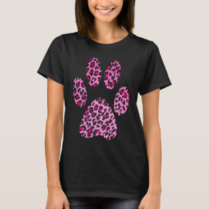 Camiseta Estampado de leopardo rosa pata gato guepardo jagu