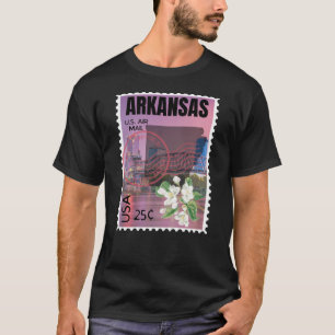 Camiseta Estampado de Postage de Arkansas con flores de App